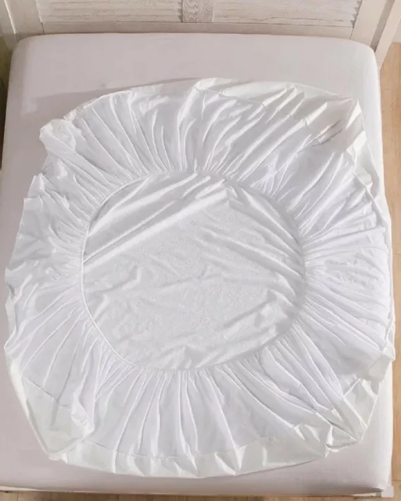 Terry%20Double/King%20Water%20Proof%20Mattress%20Protector%20Cover%20Fitted%20Sheet%2072X78+12%20%20Net%20Skirt%20Round%20Lastic%20-%20Image%203