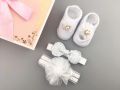 【VisioN Shop】headband+socks baby gift box newborn babies birthday 0-12month baby girl headwear. 