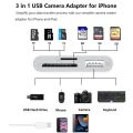 SD Card Reader for iPhone 14 13 12 11 15 Pro Max 3 in 1 Micro SD Memory Card Reader USB Adapter OTG for iPhone iPad Accessories. 