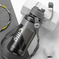Cille 2000ml Motivational Water Bottle With Double Straw, 2L Drinking Water Bottle With Double Mouth For Girls And Gym With Handle, Portable Water Bottle For School, Outdoor Sports, BPA Free Grade Plastic Leak Proof Travel Water Bottles. 