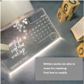 Acrylic DIY Desktop Lamp USB Calendar Board Message Board Light Rewritable Lightweight Multifunctional With Pen Home Accessories 1Pcs. 