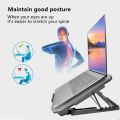 Laptop Cooling Pad Freely Adjustable Angle Dual 2.0 Usb Port 2 Led Cooling Fans Laptop Cooler Pad With Smartphone Stand With 7 Gear To Adjust Height - For Upto 20" Laptops - USB Powered Connection. 