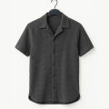 Richman Cuban Collar Shirt For Men - Half Sleeves Men Shirts - Waffle Knit Casual Shirts For Men. 
