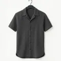 Richman Cuban Collar Shirt For Men - Half Sleeves Men Shirts - Waffle Knit Casual Shirts For Men. 