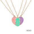 Best Friend Necklaces For 3 Matching Heart Pendant Magnetic Bff Friendship Necklace WANNA. 