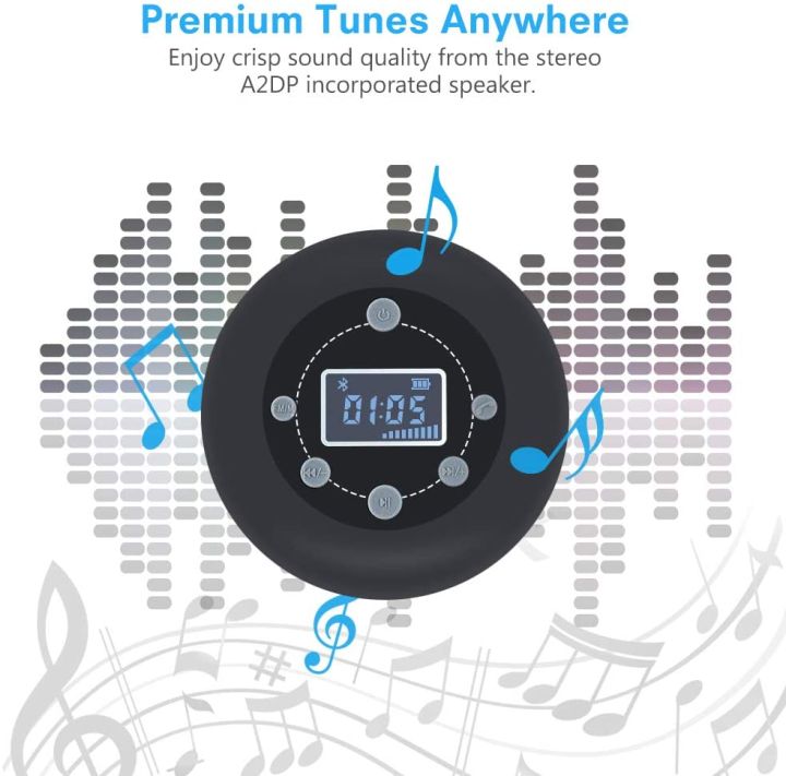 Shower%20Radio%20Bluetooth%20Speaker%205.0,%20JoyGeek%20Waterproof%20Wireless%20Bathroom%20Music%20with%20Suction%20FM%20Microphone%20Hands-Free%20Calling%2010%20Hours%20LCD%20Clock%20Display%20SD%20Card%20Play%20for%20%C3%8EPhone%20%C3%8CP%C3%81d%20Samsung%20-%20Image%208