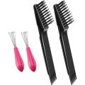 4Pcs Hair Brush Cleaning Tool Comb Cleaning Hairbrush Hair Brush Cleaner Rake for Removing Dirt Home and Salon Use. 