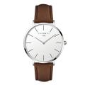 Chronos 1898 Men Women Simple Quartz Watch Case Unisex Couple Leather Watches Large Analog Face Brown Black Montre Femme. 