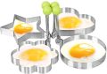 4Pcs Egg Mold Fried Egg Cooking Mold Shaper Stainless Steel Kitchen Pan cake Mould Ring 4 Piece set. 