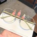 Ins Trend Unisex Metal Anti-blue Light Glasses Transparent Oval Frame Sunglasses UV400 Protection Flat Mirror Eyeglasses Eyewear. 