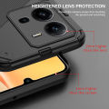 Relaxtoo For Vivo V25e 4G Punk Phone Case Hard Shockproof TPU Back Cover Metallic Stylish Shockproof Phone Safety Case With Holder. 