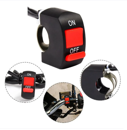 BIKE HANDLE SWITCH FOR ON/OFF-SWITCH FOR FOR LED LIGHTS-Universal Motorcycle Handlebars Switch ON/OFF Button Connector 12V Bike Handle Bar Stop Switch For LED Spotlight