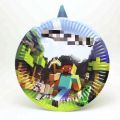 Minecraft theme foil balloon cartoon children's birthday decoration banner topper plate. 