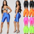 Women High Waist Yoga Compression Shiny Skinny Shorts Tummy Control Short Leggings Workout Athletic Sport Gym Fitness Shorts. 