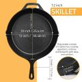 Fast Forward Kitchen Cast Iron Skillet – Pre-Seasoned Chef’s Pan, Fry Pan in 6.5/8/10.25/12 Inches – Safe for Indoor & Outdoor Cooking (Black). 