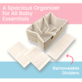 Baby Diaper Caddy Organizer and portable storage box can be used as foldable toy basket – Diaper Caddy Organizer for Changing Table and Car Organizer for Newborn Essentials. 
