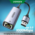 UGREEN USB Ethernet Adapter Aluminum USB 3.0 to Network Gigabit RJ45 LAN 10 100 1000 Mbps Adapter Converter Compatible for Nintendo Switch MacBook Mac Pro Mini iMac XPS Surface Pro Notebook PC. 