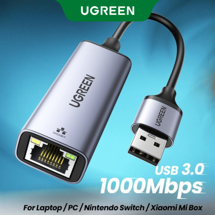 UGREEN USB Ethernet Adapter Aluminum USB 3.0 to Network Gigabit RJ45 LAN 10 100 1000 Mbps Adapter Converter Compatible for Nintendo Switch MacBook Mac Pro Mini iMac XPS Surface Pro Notebook PC