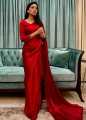 Stitched Satin Silk Saree for Women and Girls. 