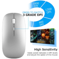 Portable Ultra Slim Mute Bluetooth Keyboard Mouse Combo Low Noise Wireless Keyboard for iPad or Mac PC. 