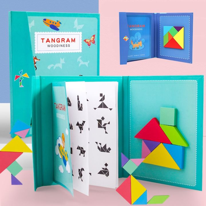 Kids Magnetic 3D Puzzle Jigsaw Tangram Thinking Training Game Baby ...