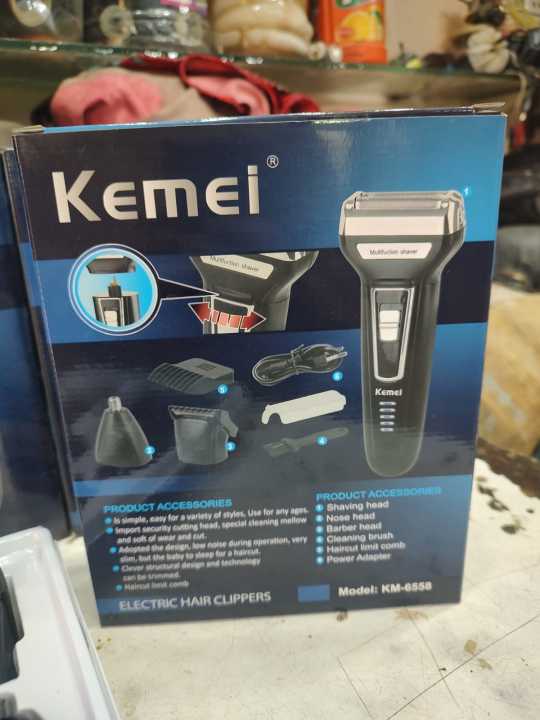 Orignal kmei Shaving Machine 3 In 1 Rechargeable Hair Clipper Shaver ...