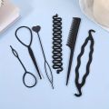 6pcs Topsy Tail Hair Tool Hair Loop, Hair Comb Hairstyle Braiding Tools with Zig Zag Pony Tail Makers Professional Hair Styling Kits For Women Hair Accessories Set Women Girls DIY  Set Kit Tools Accessories Pull Hair Needle Dish hair Comb Tools As Picture. 