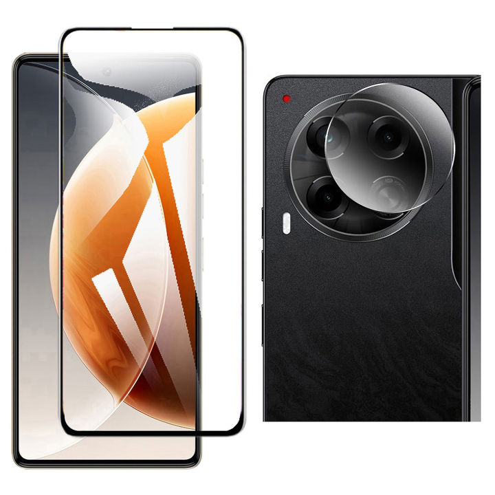Tecno Camon 30 9D Full Glue Edge-to-Edge Coverage Screen Protector Tempered Glass + Flexible 9H Gorilla Glass Back Camera ProtectorFor Camon 30