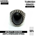Turkish Stylish Stone Ring Turkish Design Rings For Men and Boys Fashion Stylish New Design Rings Stainless Steel TR007. 