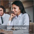 Headset with Microphone Wired USB Call Center Headset with Noise Cancelling 360° Rotatable Mic Business Commuting Handsfree Headphone for PC Home Office. 