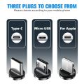 Magnetic Cable 3 in 1 Fast Charging Cable-Micro USB Charger-Iphone Charger - Type C Charger - Type C Connectore Pins Fast Charger For All Mobiles - Magnetic Charging Cable Micro USB Type C & iOS - 3A Fast Charging-360 Degree LED Indication-multi colours. 