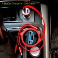 Mini Portable Car USB Charging Adapter Phone Charger 3in1 Cable for Geely EMGRAND Atlas Coolray EC7 EC8 GS GC2 GC5 GC6 GC7 GX2. 