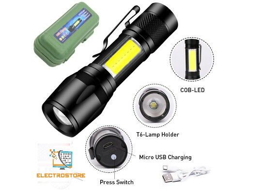 Pocket%20Zoomable%20Rechargeable%20LED%20Torch%20light%20-%20Metal%20design%20With%20Pocket%20Clip%20Micro%20USB%20Cable%20and%20Case%20-%20Black%20stainless%20Steel%20Design%20-%20Image%204