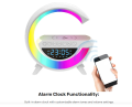 LED Display Wireless Phone Charger Bluetooth Speaker With Seven Color Selections, Alarm Clock, FM Radio. 
