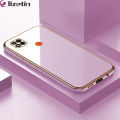 Jizetin (Free Lanyard) for Redmi 9C Back Cover Luxury 6D Plating Case Side Pattern Soft Silicone Square Mobile Phone Cases. 