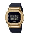 Casio G Shock 5600 Series Square Digital Gold Ion Plated Bazel Stop Watch Hourly Time Signal Full Auto Calender (to year 2099) Flash Alert Electro-Illuminator Backlight Multi-Functions Black Resin Band Watch-GM-5600G-9DR. 