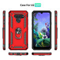 Lereach For LG K50 / Q60 Mobile Phone Case TPU Hard Ring Car Ring Bracket Shockproof Back Cover. 