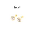 Small Size 100% Pure Gold-plated Girls Tops, Chandi Screw Stud Earrings  (With Box). 