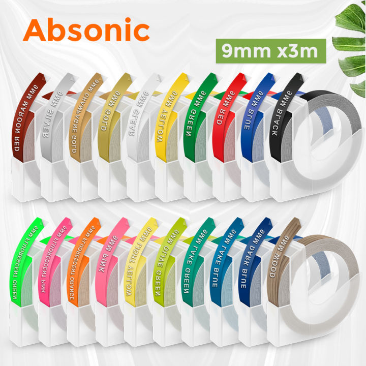 CUANFEN Mixed Color 9mm Plastic Label for Dymo 3D Embossing Tapes Compatible for Dymo 12965 Labeling Machine 1540 Motex E101 Label Maker