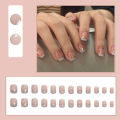 24Pcs Vintage Short Star Fake Nails with Glue DIY Art Design False Nails Wearable Nails Stylish Pattern Artificial Nails. 