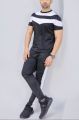 New Article Black and White V-pennel Dry Fit Summer  Printed Tracksuit (t-shirt , trouser) for boys _ for men's. 