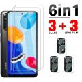 Redmy note 11 4G Glass 6in1 Camera Lens Screen Protector For Xiaomi Redmi Note 11 s Not 11s note11 phone Protect Tempered Glass. 