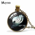 New Fairy Tail Anime Glass Dome Jewelry Pendants Fairy Tale Cartoon Patterns Handmade Zinc Alloy Necklace. 