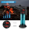 Torch Lighter, Jet Flame Lighter Refillable Butan-e Gas with with Base, Windproof with Flame Fixed Lock and Adjustable Flame Lighter for Kitchen,Outdoor,Gifts(Multi). 