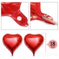 10 Pcs Red Silver Heart Balloons for Wedding Decoration, 18 inch size Premium Quality, Wedding Anniversary, Bridal Shower, Birthday, Baby Shower Party Decorations. 