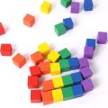 1 【HOT】 20Pcs/Lot 2X2CM Colorful Cubes Wooden Building Blocks Stacking Up Square Wood Toy Baby Shape Color Learning Toys For Children. 