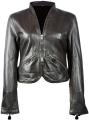 Sleek Zip-Trim Dark Brown Womens Faux Leather Jacket - LJ35. 