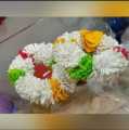 Artificial Gajra Flower kangan for Wedding Jewellery - girls / kids - White with Red Flower- Pack of 2. 