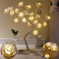 LED Rose Flower Tree Table Lamp Chrismats fairy Garland Night Lights Desk Light Wedding Bedroom Party Home decor. 