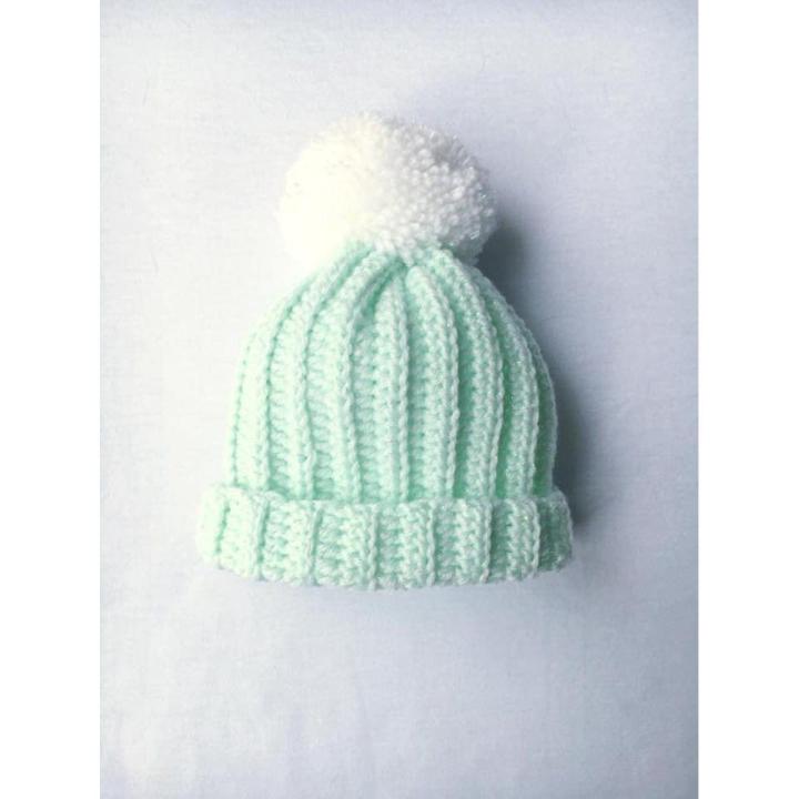 Handmade Crochet Woolen Ribbed Beanie Pack of 4